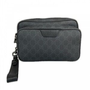Gucci clutch bag for men, GG Supreme pattern, GUCCI 337082, black with silver...